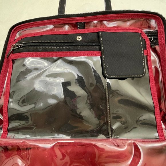 Maxx New York 13" Makeup Bag Black Nylon Outside Clear PVC Inside - Picture 5 of 11